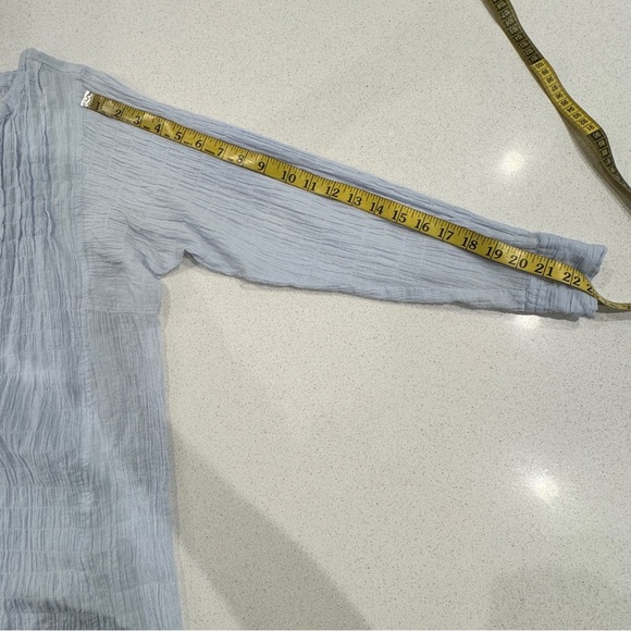 Lou & Grey Light Gray/Bluish Women's cotton Top long sleeve Size Medium - Picture 6 of 7